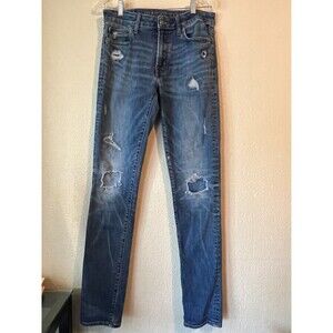 American Eagle Flex Distressed Ripped Faded  Denim Jeans Mens Sz 32x36